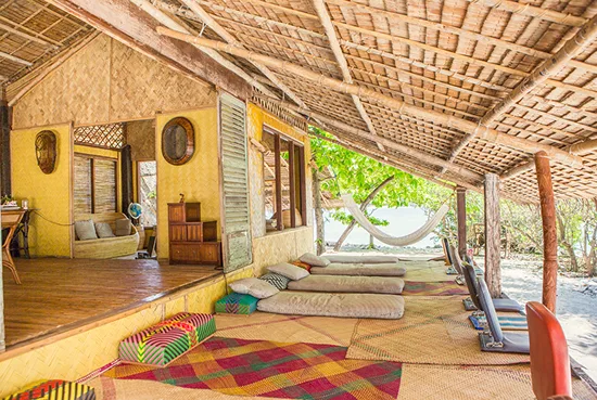 Bamboo interiors at Camp Ngey Ngey