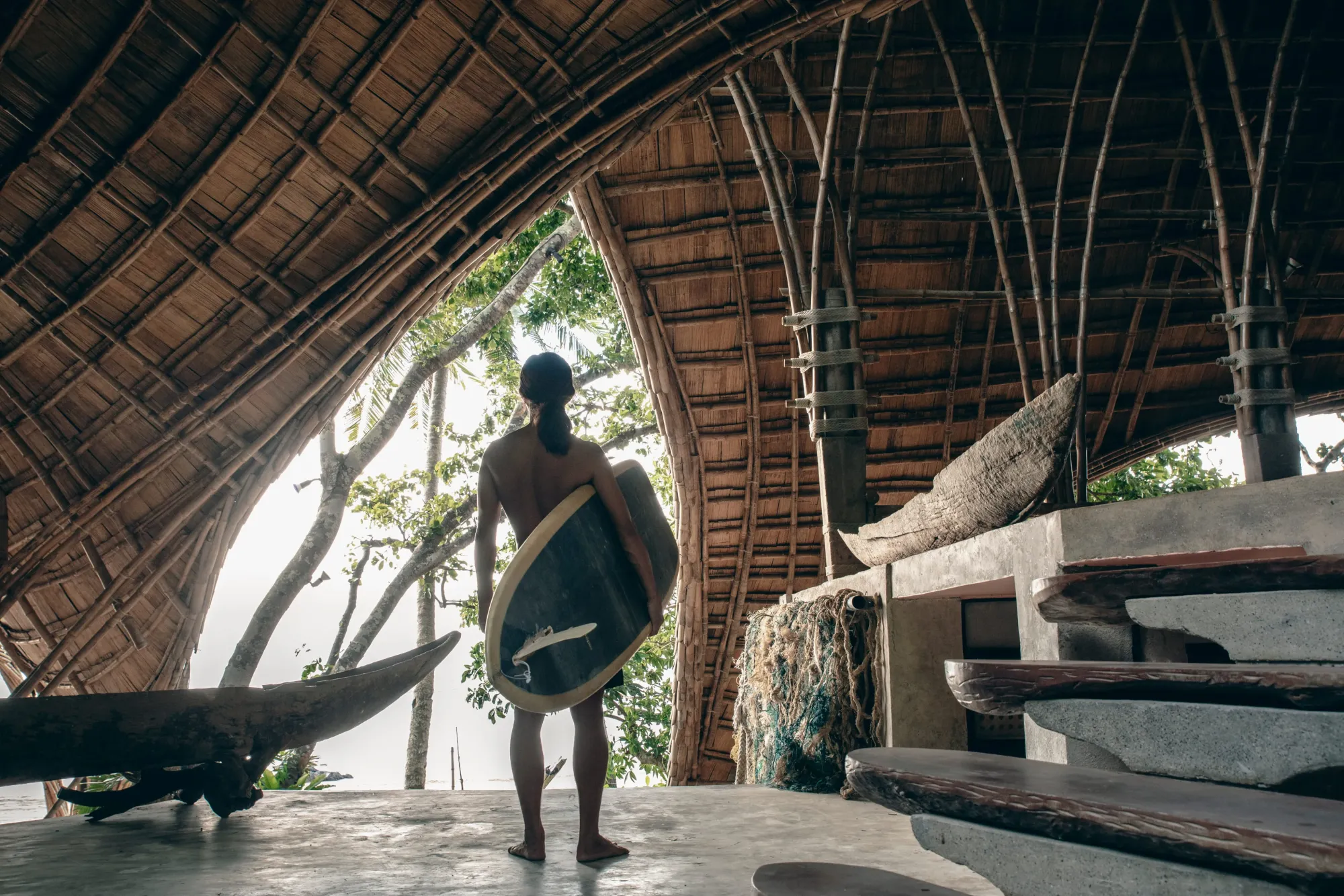 Surfing and yoga on the sand at Duli Beach